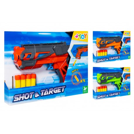 PISTOLA SPARA PROIETTILI SOFFICI 3 COLORI