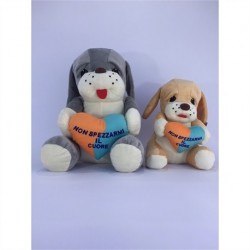 CANE DUE COLORI CON CUORE CM 28